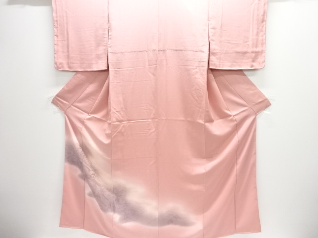 JAPANESE KIMONO / TSUKESAGE IROMUJI / SILK / WOVEN MANSION & PEOPLE IN THE PAST